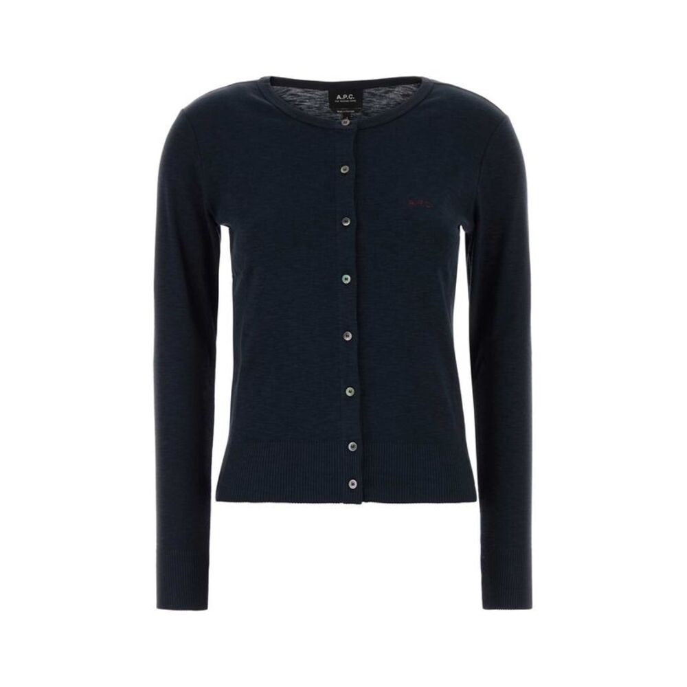 A.P.C. Women Navy Blue Cotton Cora Cardigan